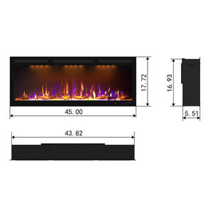 Luxstar 45 pouces moderne électrique cheminée chauffage intérieur média télécommande vraie flamme lumière Agro LED <span class=keywords><strong>Focus</strong></span> pour ménage hôtel - Product Image 4