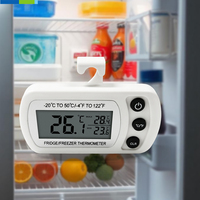 Termometer kulkas Digital yang dapat dilipat, dengan kait dan kunci Magnet untuk penggunaan Dapur, termometer daging sempurna untuk Penggunaan dapur rumah