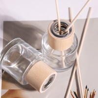 Bouteille vide en verre de 50 ml pour diffuseur à bâtonnets d'aromathérapie, parfum d'ambiance, huile essentielle, avec bouchon à vis, MOQ 100 pièces