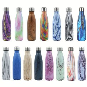 304 Stainless Steel 800Ml Sports <b>Bottle</b> Creative Wood Grain Design Luxury Vacuum <b>Thermos</b> Modern Style Gift With Straw - Product Image 3