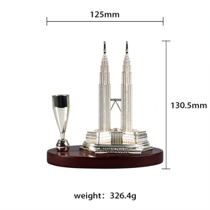 Modelo Arquitectónico de las <span class=keywords><strong>Torres</strong></span> Gemelas <span class=keywords><strong>Petronas</strong></span> de Malasia, Famosas en Todo el Mundo, Estatuas Metálicas Personalizadas, Recuerdos Turísticos, Modelo de Edificio en Miniatura 3D - Product Image 5