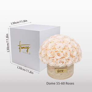 Vase en travertin Stone Terre pour bouquet de fleurs séchées naturelles, roses éternelles, immortelles, préservées pour toujours - Product Image 6