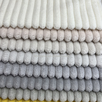 Ventes d'usine Tissu d'ameublement en velours côtelé léger 100D 100% polyester tricoté, texture jacquard unie