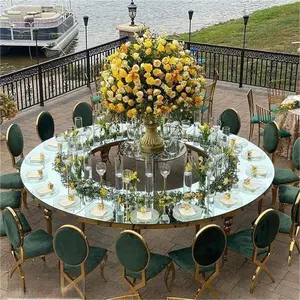 Fransız romantik oem odm lüks olay beyaz olaylar için yuvarlak masalar ay tabloları parti ziyafet düğün masa