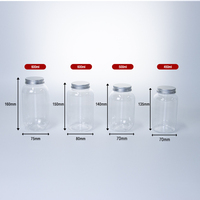 Récipient de stockage en plastique PET transparent Emballage de noix de bonbons Bouteille scellée avec couvercle