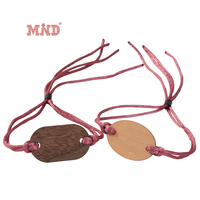 Bracelet en corde de cartes en bois réglable NFC Bracelet tissé en tissu RFID