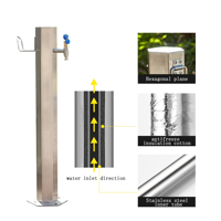 Robinet de jardin moderne avec poignée en acier et fer Robinet de robinetterie en céramique Support de tuyau de pompe à essence Fontaine de bassin pour jardin