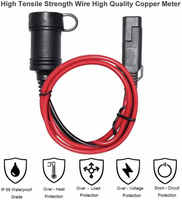 Cargador de motocicleta SAE USB, cable de carga rápida de doble puerto impermeable, cable de alimentación de conexión rápida para encendedor de cigarrillos