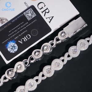 Fashion GRA Certified Moissanite Cuban Link Chain Necklace Rhodium Plated Solid 925 Silver <b>Infinity</b> Hiphop Iced Out Jewelry - Product Image 2