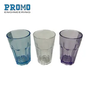 Hot Sale Color Cup Pc Beer Glasses 250ml 9 Angle Cup Diamond Shaped Stemless Wine Acrylic Pc Beer Cup Glass Beer Glass