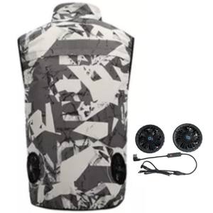 KC <span class=keywords><strong>ventilateur</strong></span> 8.5 M/S 2 pièces installé <span class=keywords><strong>à</strong></span> l'intérieur gilet avec <span class=keywords><strong>ventilateur</strong></span> intégré gilet de haute qualité Anti Uv <span class=keywords><strong>ventilateur</strong></span> pour les activités de plein air d'été - Product Image 3