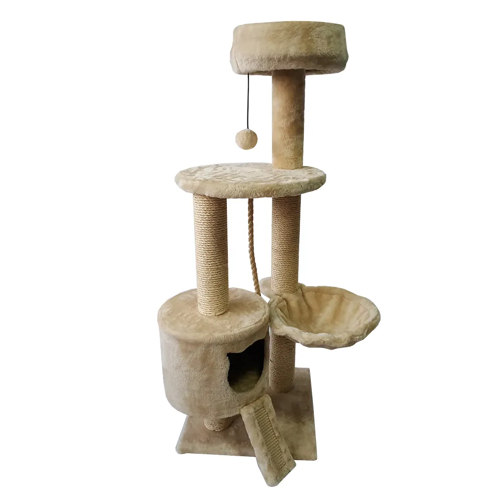 Large Wooden Scratch Climbing Tower Fashion DIY Deluxe Cat Tree Tower Condo Play Pet Scratch Post Kitten Furniture