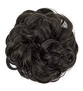 Perruque synthétique bouclée blonde résistante à la chaleur JoannaHair, postiche chignon pratique, design chouchou, aspect ondulé désordonné, 6 pouces, 30g - Product Image 3