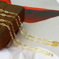 Fabricant de Bijoux en Or Vente en Gros, Collier en Or Jaune 18 Carats pour Femme, Longue Chaîne Croisée AU750