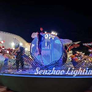 ไฟเรือกันน้ำสำหรับภายนอกอาคาร SENZHAO ไฟตกแต่งภูมิทัศน์แบบกำหนดเอง 512DMX ไฟประดับเรือรูปดอกไม้ ไฟตกแต่งลวดลายสำหรับน้ำ - Product Image 2