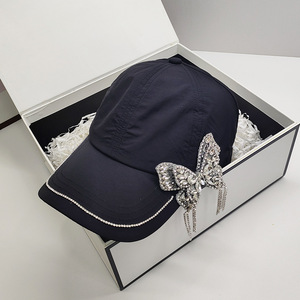 Ultima moda aggiornata donna donna donna nera a farfalla con strass a secco rapido berretto da Baseball senza corona cappello da sole cappello da camionista - Product Image 6