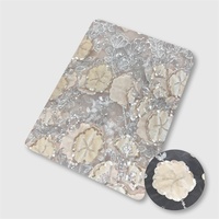 Tissu brodé en maille 3D en velours avec fleurs, sequins, perles et broderie tubulaire, 100% acrylique, résistant à l'abrasion, avec flocage et appliqué