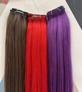 Venta al por mayor <span class=keywords><strong>Alano</strong></span> Super doble dibujado máquina rusa extensiones de cabello #3 marrón oscuro invisible de seda plana extensión de cabello Remy - Product Image 4