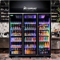 Vitrine Réfrigérée Commerciale Réglable pour Boissons, Double Porte, Refroidisseur d'Air, Dégivrage Automatique Haute