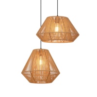 Lampe suspendue créative et simple pour la décoration de la maison, abat-jour en coton tissé à la main, éclairage vintage pour salle à manger