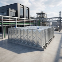 Réservoir d'eau modulaire en acier galvanisé, durable 1 an, économique pour l'alimentation en eau des usines industrielles, hôtels, écoles, hôpitaux