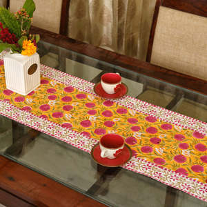 ผ้าทอลายตารางของชาวอินเดียผ้าคอตตอนแท้100% อินเดียพิมพ์ลายดอกไม้หรูหราสีส้มและสีชมพูส้มเขียวหวาน - Product Image 3