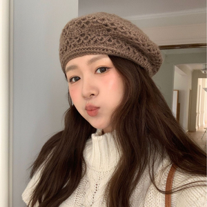 Nouveau Béret en Coton Rayé Fait Main pour <span class=keywords><strong>Femme</strong></span> 2025 – Collection Printemps-Été, Style Décontracté Plage et Artiste - Product Image 1