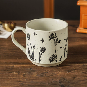 Tazza in Ceramica con Gatto Cartoonesco, Stile Retrò Maculato, Tazza da Caffè in Stile Giapponese <span class=keywords><strong>per</strong></span> Amanti dei Gatti - Product Image 3