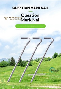 Summer Steel Tent Ground Pegs <b>Camping</b> Stakes <b>Tarp</b> Stakes Hiking Accessories Easy-Carry - Product Image 3