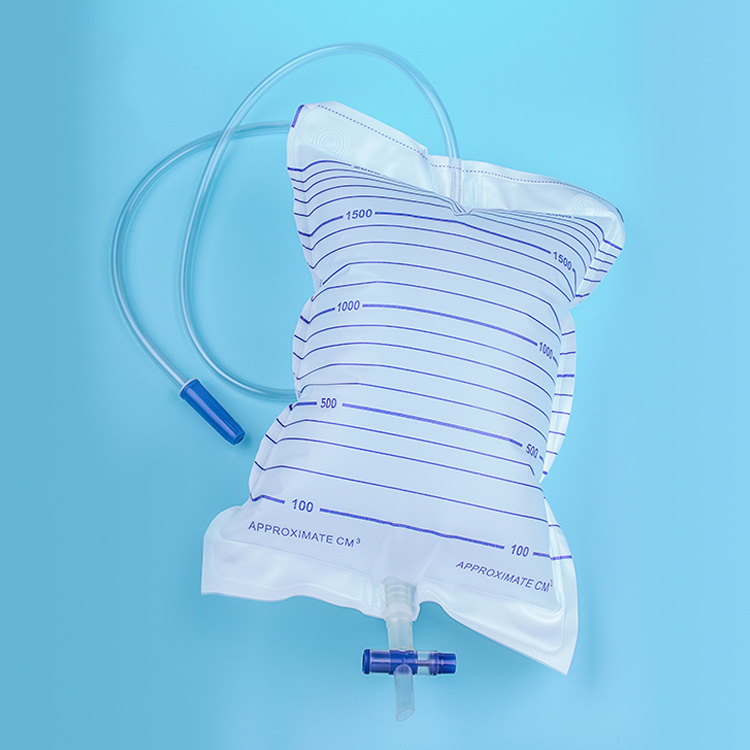 Bolsa de orina médica desechable quirúrgica de 2000 ml para uso hospitalario Bolsa de drenaje de orina desechable