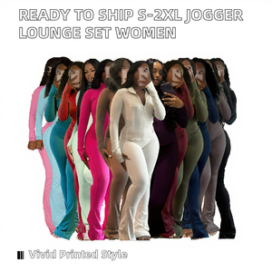 Completo da Donna Pronto per la Spedizione, Aderente, Tinta Unita, Casual, per Jogging, Due Pezzi - Product Image 2