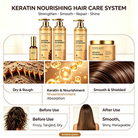 Kit de Soins Capillaires à la Kératine Bio OEM/ODM – Shampoing Hydratant Sans Sulfate, Après-Shampoing, Masque et Huile pour Salons et Marques Privées