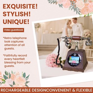 1080P vidéo livre d'or téléphone 128GB stockage Vintage téléphone expédition rapide téléphone de mariage pour mariage maison hôtel fêtes - Product Image 6