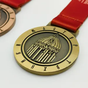 Factory Customized 2D 3D Logo Zinc Alloy Metal Gold Silver Brass Bronze Copper Plated Marathon Gymnastic Taekwondo Sports Medal