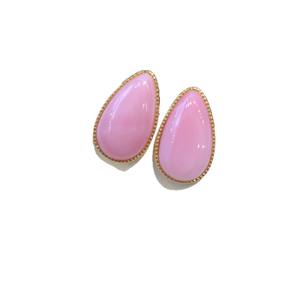 Boucles d'oreilles pendantes Wenchi pour femmes, en forme de goutte d'eau rose, 12x18mm, en coquille de conque naturelle avec bordure dorée, bijoux fantaisie mignons - Product Image 5