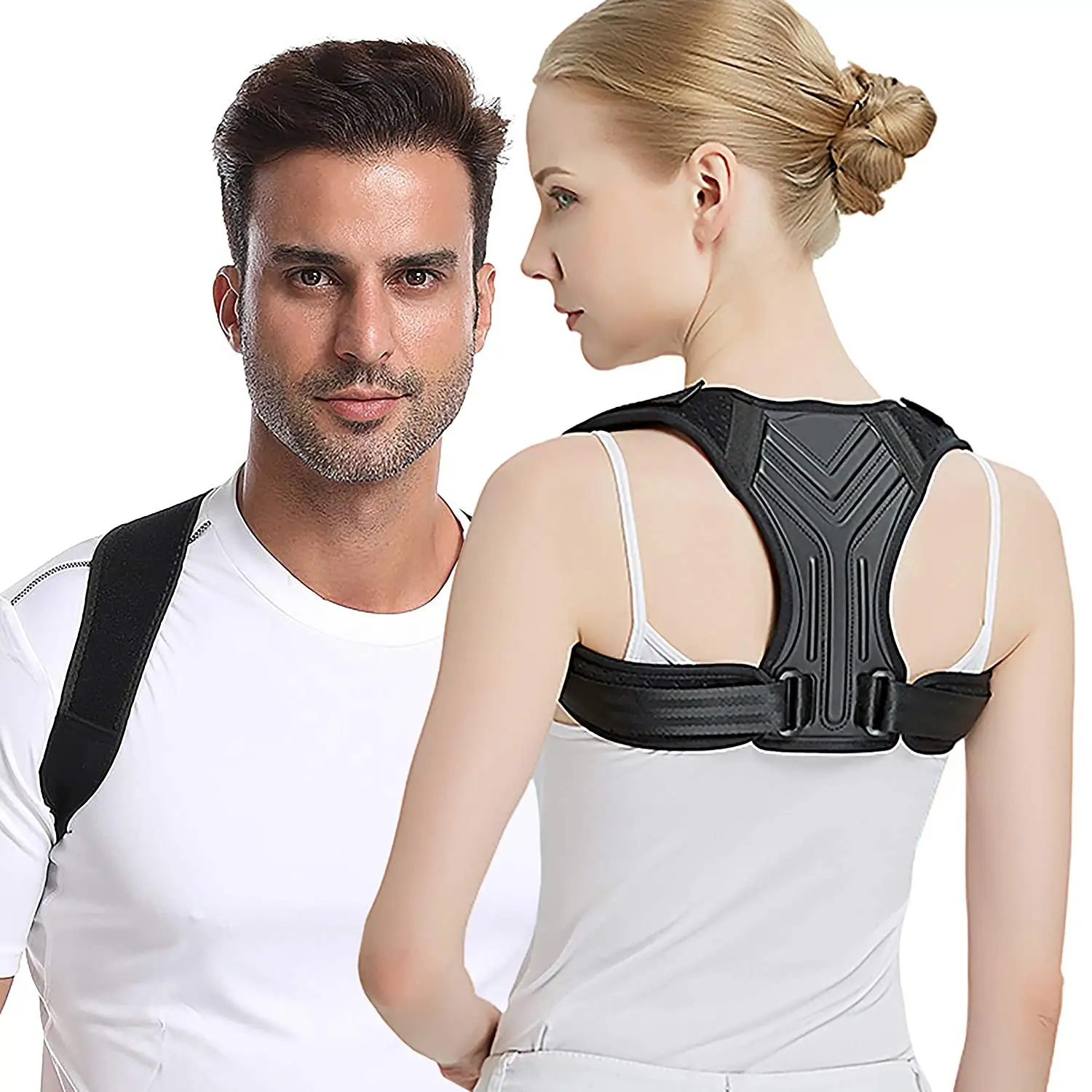 Amazon hot selling Adjustable upper spine humpback shoulder back support brace posture corrector for men and women