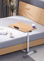 2025 nouveau Design petit bureau d'ordinateur debout réglable lit d'ordinateur pliable avec roues métal noir ou blanc à l'hôpital