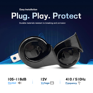 <span class=keywords><strong>แตร</strong></span>รถยนต์ Wenle 12V ขนาด 80 มม. H:510±30Hz 105-118dB สีดำ+เงิน วัสดุ ABS+เหล็ก <span class=keywords><strong>แตร</strong></span>รถยนต์กันน้ำ 100% แบบหอยทาก สำหรับรถยนต์ TOYOTA - Product Image 2