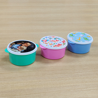 Boîte à lunch Topjlh Sublimation avec impression de plaque en aluminium Boîte à lunch vierge de sublimation ronde en plastique