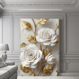 Lujo <span class=keywords><strong>3D</strong></span> efecto flor cristal porcelana colgante pintura Digital impreso <span class=keywords><strong>3D</strong></span> pared arte Mural para el hogar pintura decorativa - Product Image 1