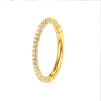16G G23 Titane Plaqué Or Corps Piercing Bijoux Septum Clicker Lèvres Anneaux Articulé Segment Cartilage Boucles D'oreilles Anneaux De Nez