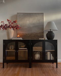 Armoire d'appoint en bois noir 2 portes 2025 Offre Spéciale - Product Image 1