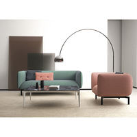 Canapé de bureau moderne modulaire en tissu mousse haute densité, personnalisation complète, ensemble de canapés de bureau pour appartements, salons d'affaires, halls d'accueil