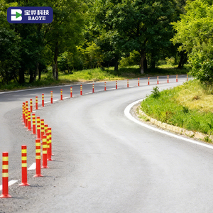 Bolardo de Advertencia Prismático de Alta Visibilidad con Color Personalizado, Poste de Seguridad Flexible de 75 cm con Materiales de Plástico y Goma para Obras Viales - Product Image 5