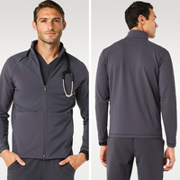 Op maat gemaakte gekleurde werkuniformen voor heren, 78% polyester, 22% spandex, stretch, chirurgische bovenkleding, scrubsets