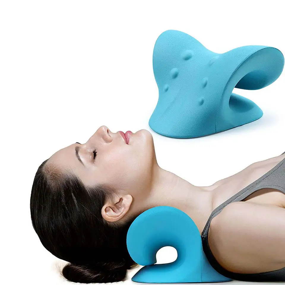 Cuscino per massaggio portatile barella reclinabile per il collo per alleviare il dolore al collo e barella per il collo del cuscino chiropratico della colonna vertebrale cervicale