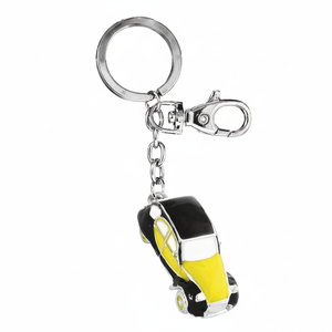Portachiavi Classico di Lusso per Auto Giallo e Nero con Logo Personalizzabile in Lega di Zinco - Product Image 2