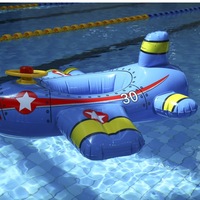 Bouée gonflable extra large bleue en forme d'avion, épaissie avec auvent, pour bébés et enfants