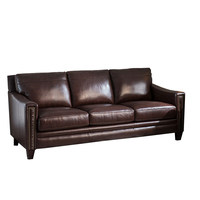 Canapé en cuir véritable de style américain pour petit appartement, ensemble complet pour salon, style artistique vintage, rangée droite deux-trois places