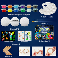 Ballon de football qui brille dans le noir à faire soi-même, fournitures d'art 3D, créativité, artisanat, jouet pour enfants, cadeau d'anniversaire pour adolescente, ensemble de peinture acrylique avec verre